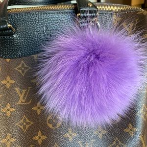 Adrienne Landau fur rabbit pom keychain